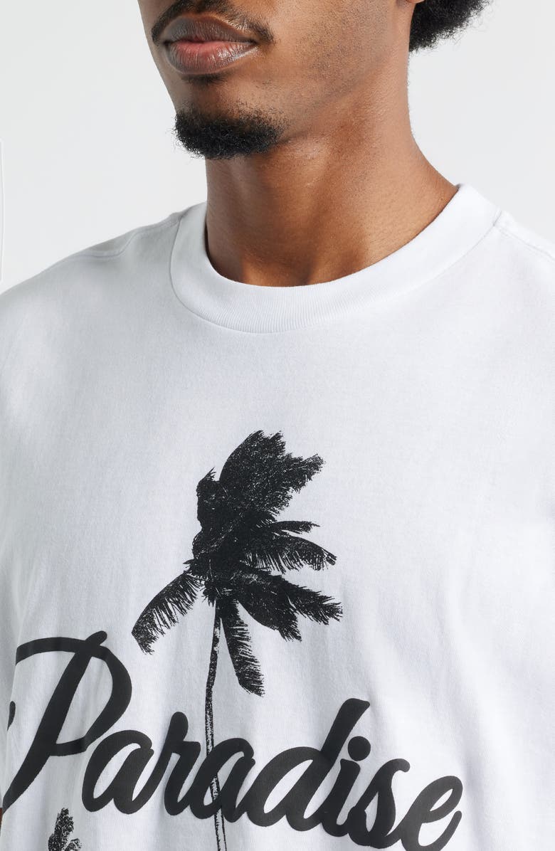 The Forecast Agency Paradise Palm Cotton Graphic T-Shirt, Alternate, color, White