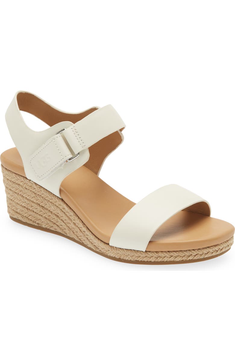 UGG<sup>®</sup> UGG Eisley Leather Espadrille Wedge Sandal, Main, color,