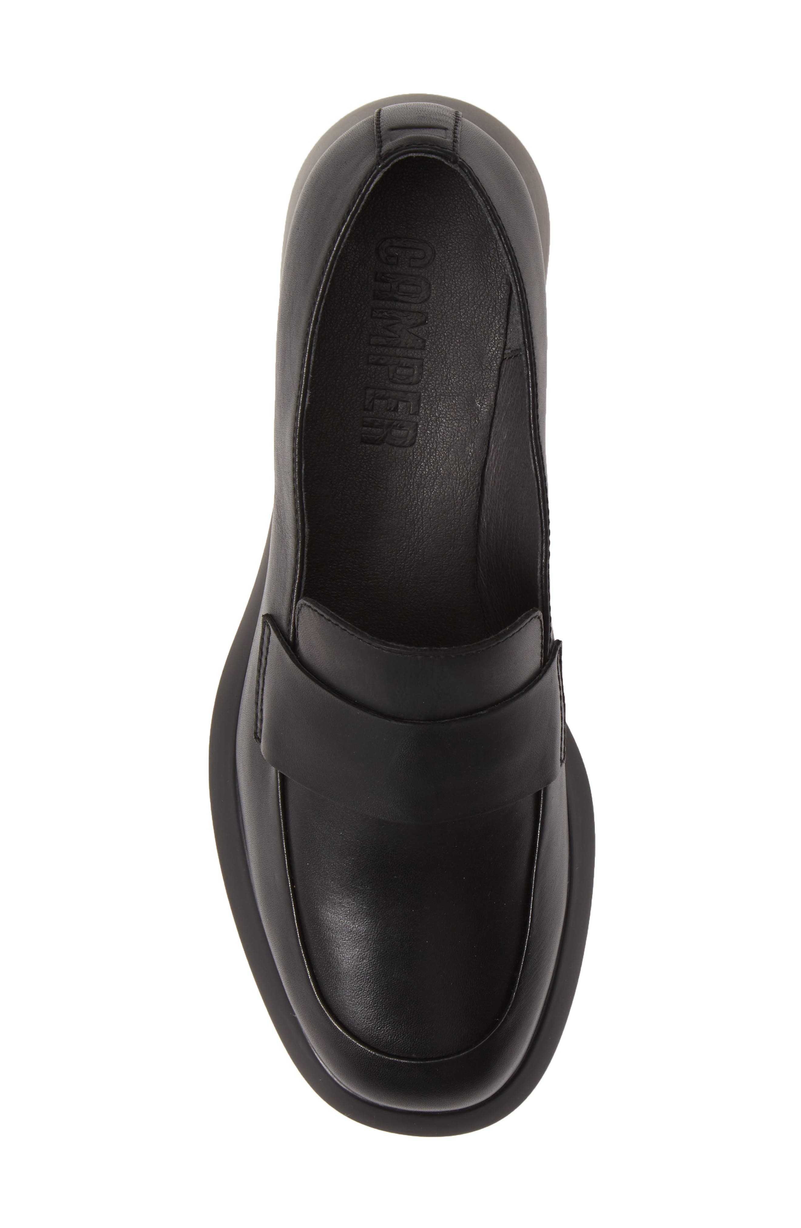 Trisha Leather Loafer Pump, Alternate, color, BLACK LEATHER
