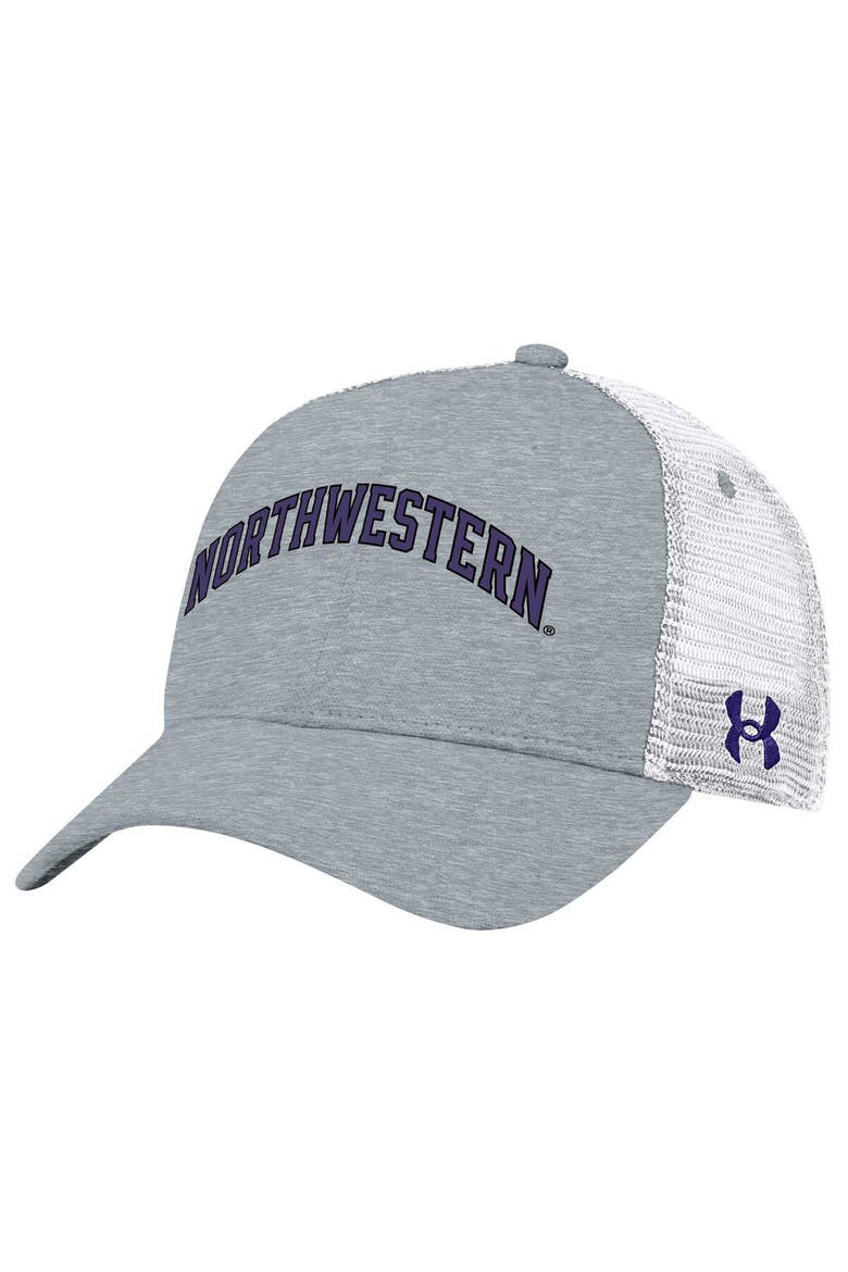 Men's Under Armour  Gray Northwestern Wildcats 2023 Sideline Trucker Adjustable Hat, Main, color, Gray