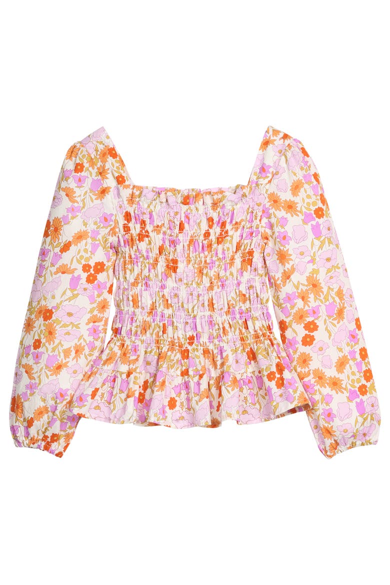Kids' Long Sleeved India Top, Main, color, Lisle Saffron Floral