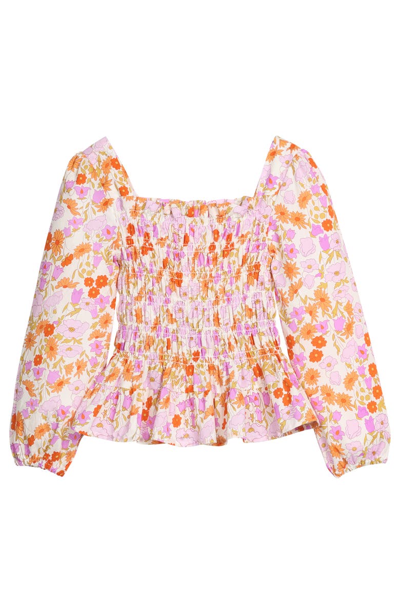 BISBY Kids' Long Sleeved India Top, Main, color, Lisle Saffron Floral