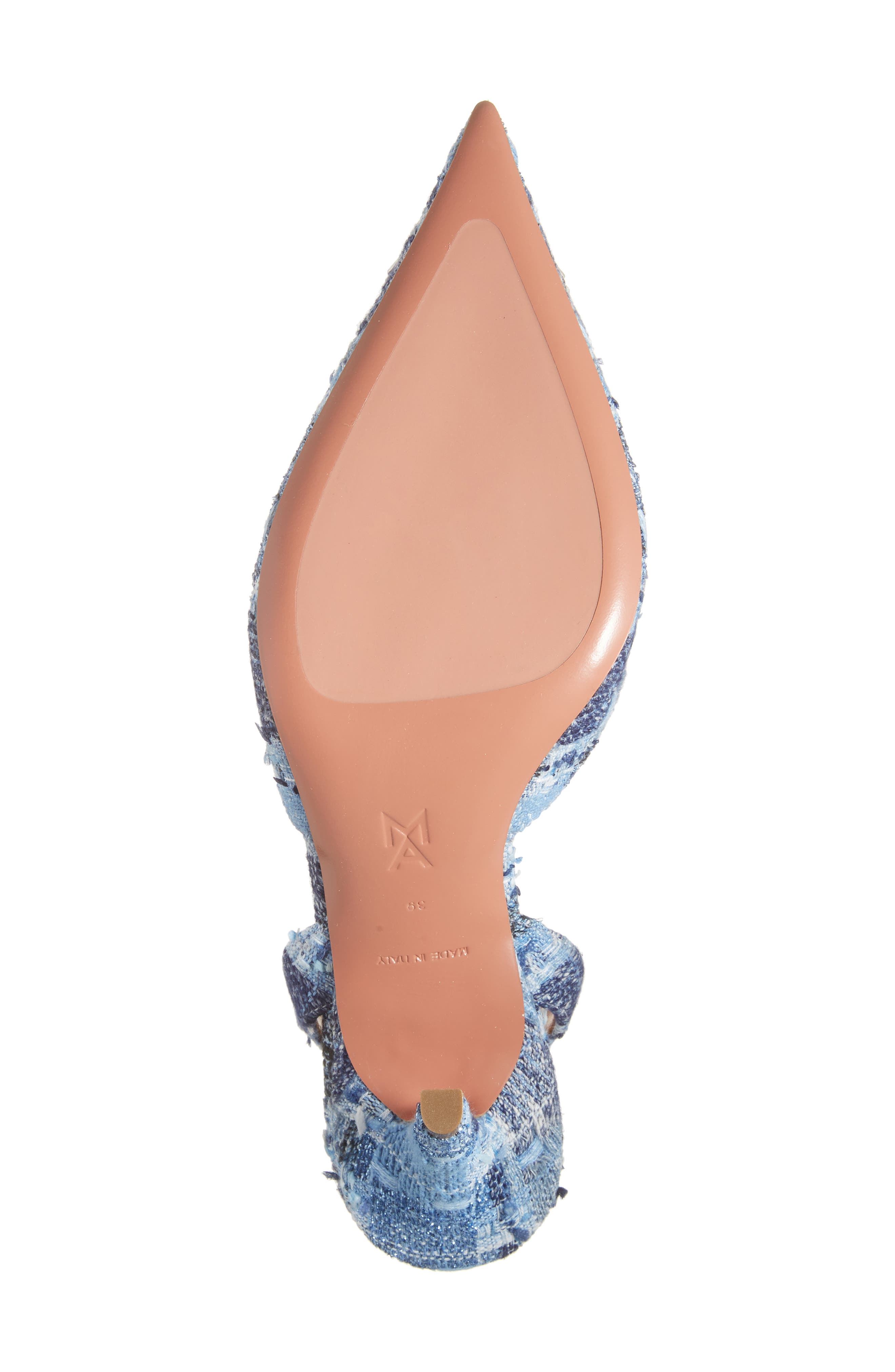 Amina Muaddi Camelia Crystal Buckle Pointed Toe Slingback Pump, Alternate, color, 