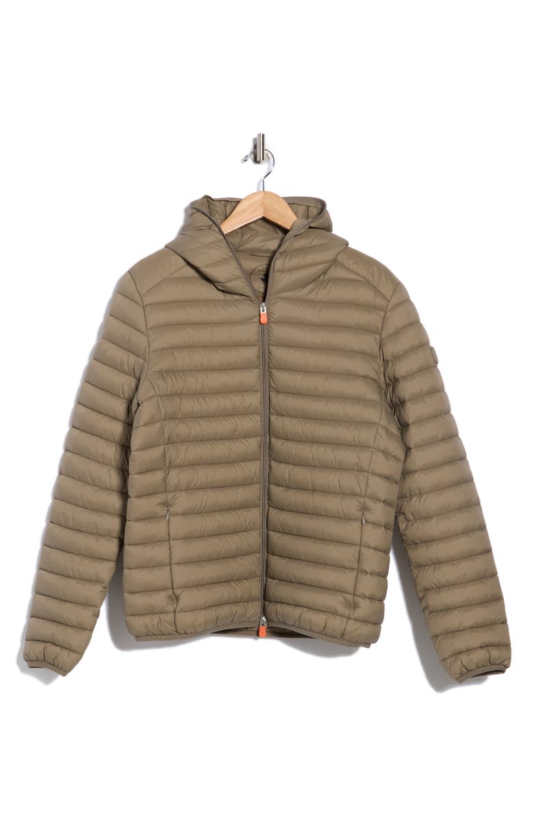 Save The Duck Daniele Water Resistant Hooded Puffer Jacket, Alternate, color, Elephant Grey