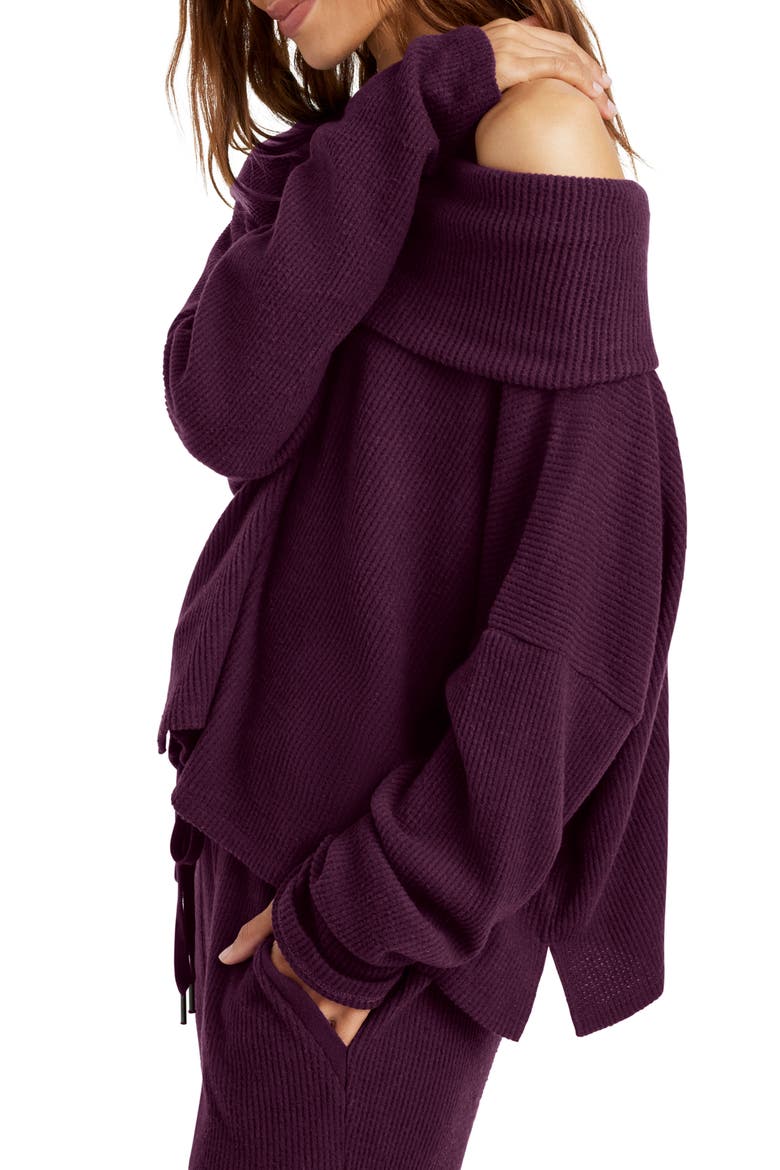 London One-Shoulder Lounge Top, Alternate, color, PLUM