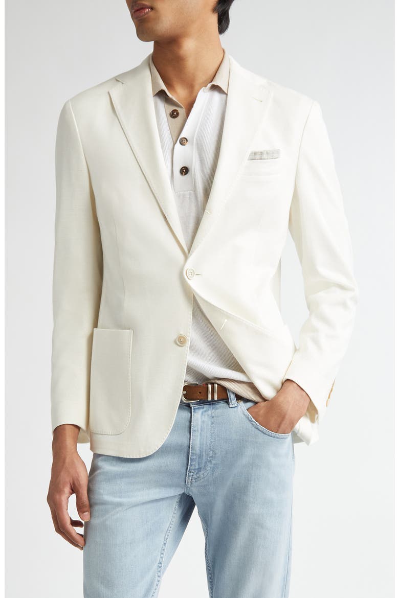 Unstructured Linen & Cotton Sport Coat, Main, color, 01N WHITE