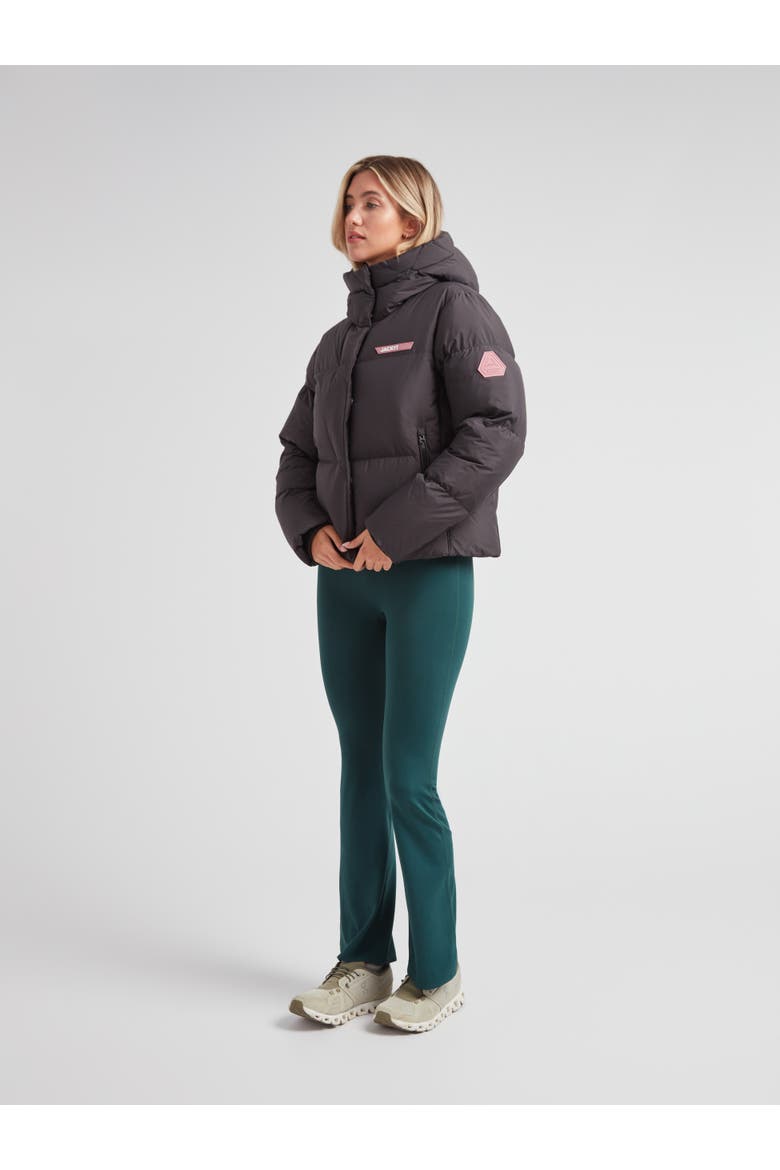 Star Shower Long Sleeve Puffer Jacket, Alternate, color, BLACK
