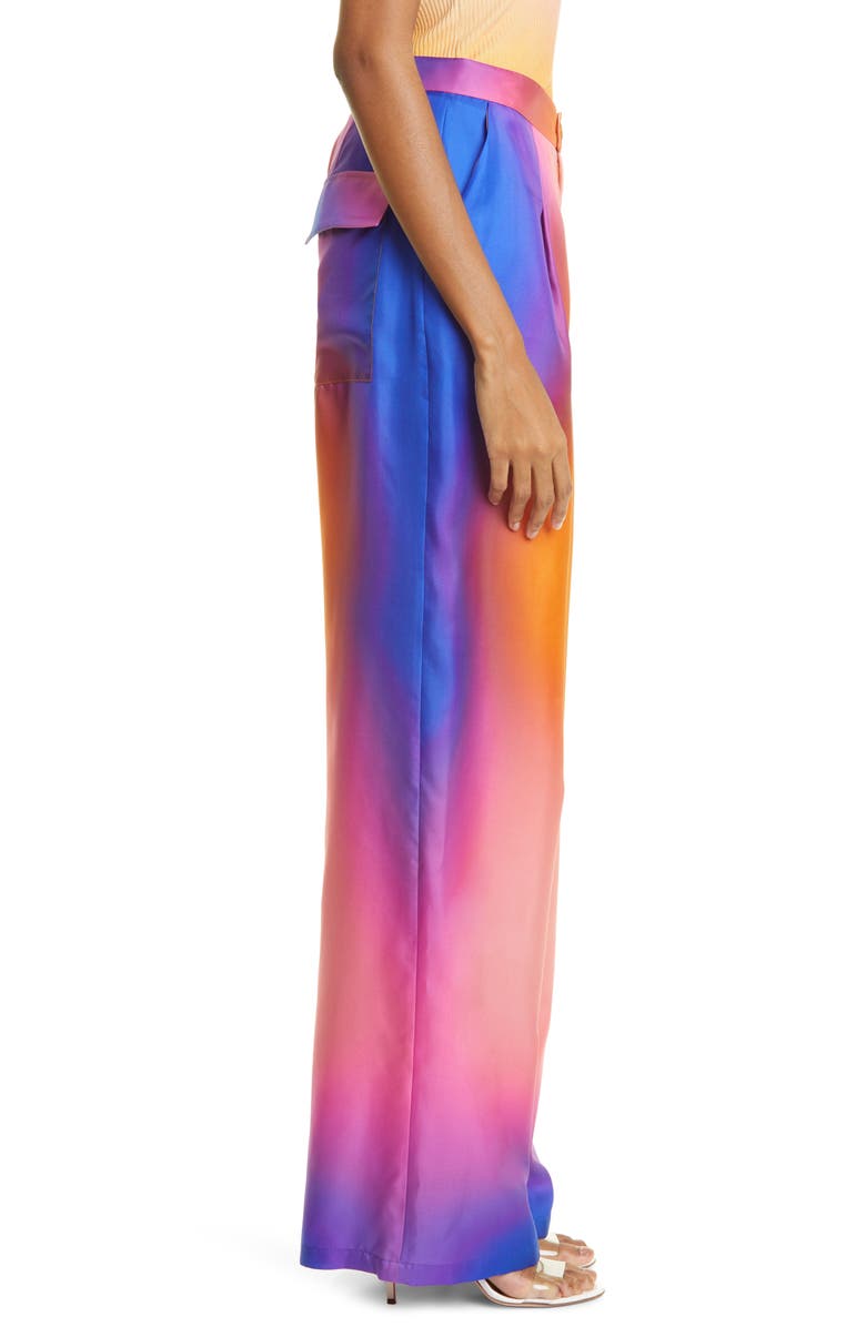 LAPOINTE Silk Taffeta Wide Leg Pants, Alternate, color,