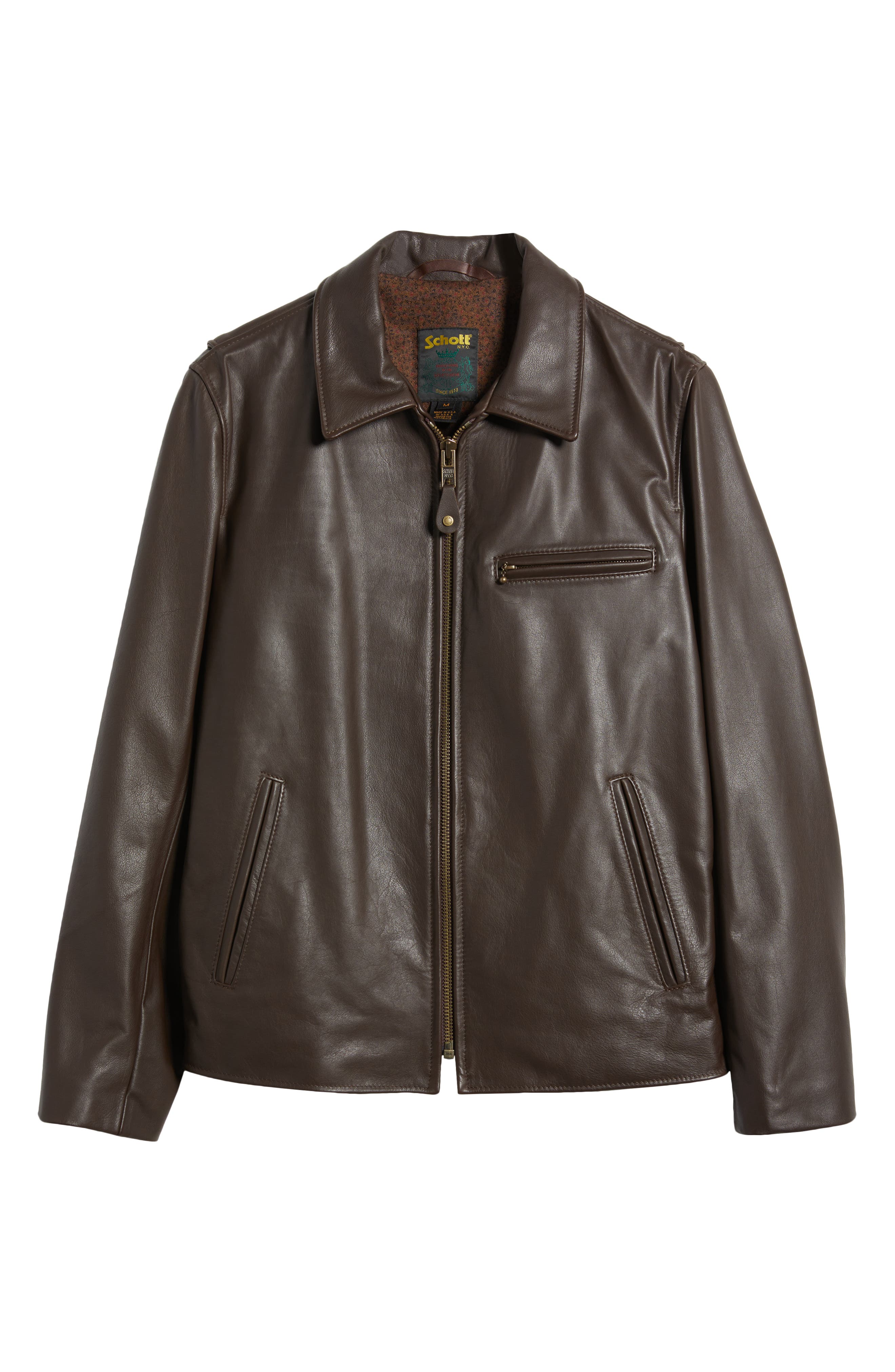Waxy Cowhide Leather Moto Jacket (Men) | Nordstrom