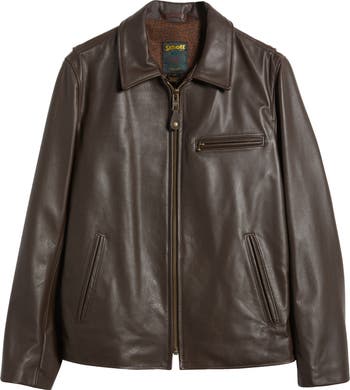 Schott NYC Waxy Cowhide Leather Moto Jacket | Nordstrom