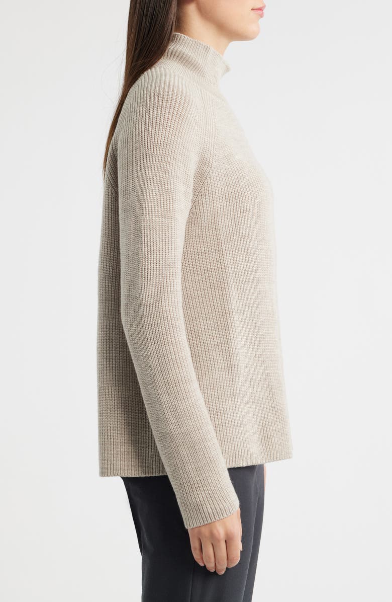 Eileen Fisher Raglan Sleeve Merino Wool Turtleneck Sweater, Alternate, color, Maple Oat