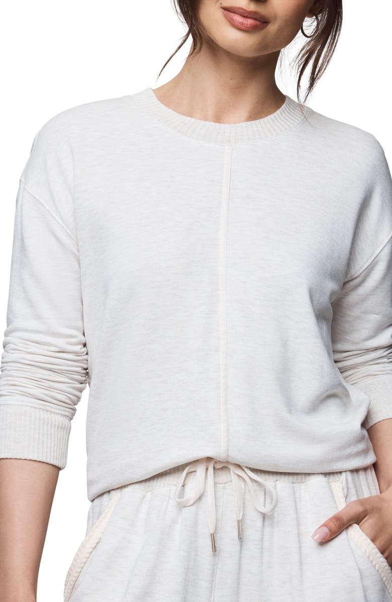 Splendid Supersoft Trim Sweatshirt, Alternate, color, Pale Oak White Heather