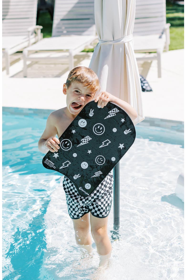 Little Swimmer Swim Flutter Kickboard, Alternate, color, Monochrome Smiley