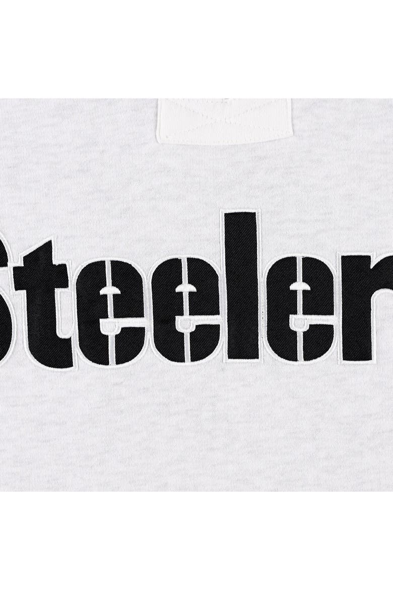 Men's '47 Pittsburgh Steelers Heather Gray Gridiron Lace-Up Pullover Hoodie, Alternate, color, Heather Gray