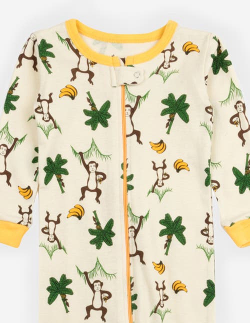 Leveret Footed Printed Cotton Pajamas, Animal, Holiday & Fun Prints In Yellow