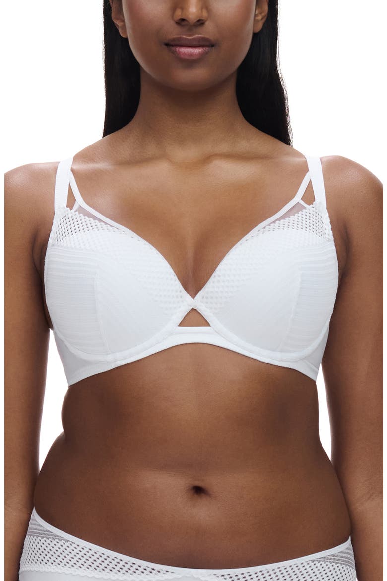 Plunge Contour Underwire Bra, Main, color, WHITE