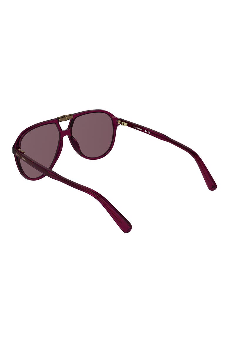 Roseau 58mm Aviator Sunglasses, Alternate, color, TRANSPARENT BURGUNDY