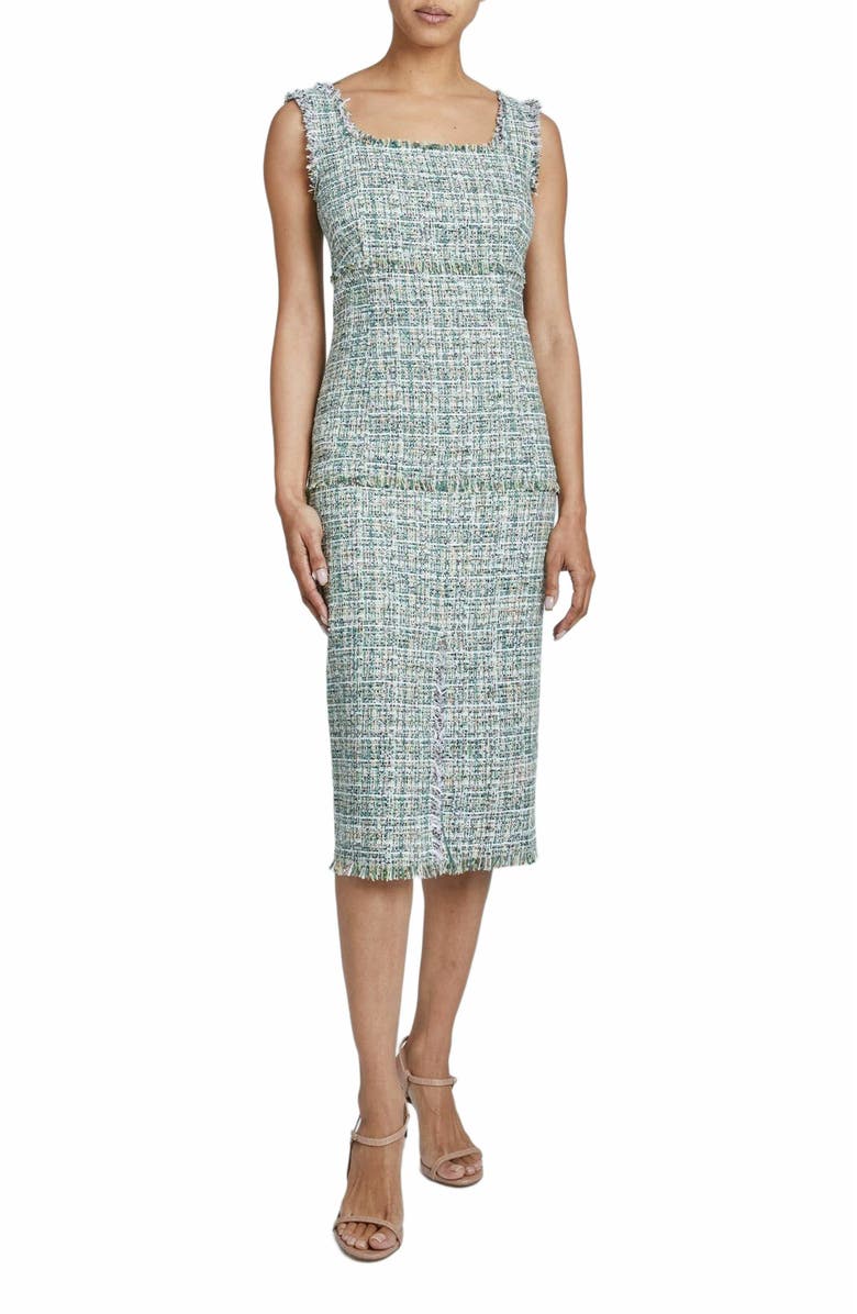 Santorelli FAYE Sleeveless Sheath Dress in Luxury Tweed, Main, color, 