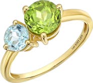 Bony Levy 14K Yellow Gold Peridot & Blue Topaz Stackable Ring