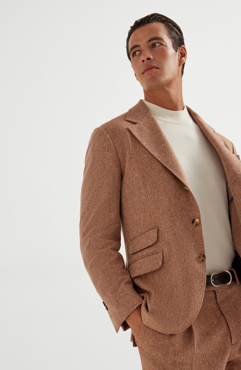 Brunello Cucinelli Deconstructed Cavallo blazer, Alternate, color, Light Brown