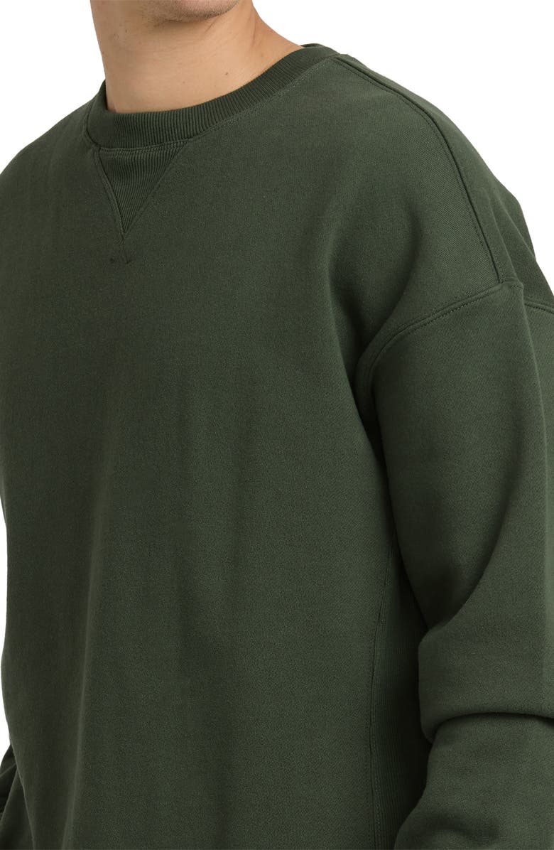 Billabong Fort Garage Crewneck Cotton Blend Sweatshirt, Alternate, color, Olive
