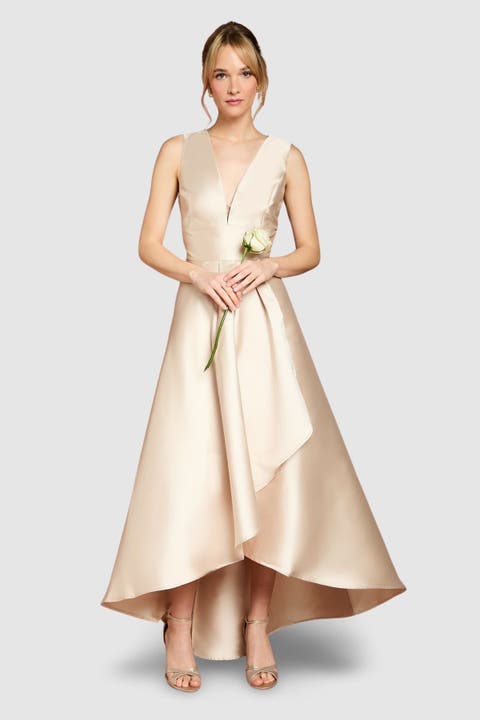 Plunge Waterfall Maxi Dress