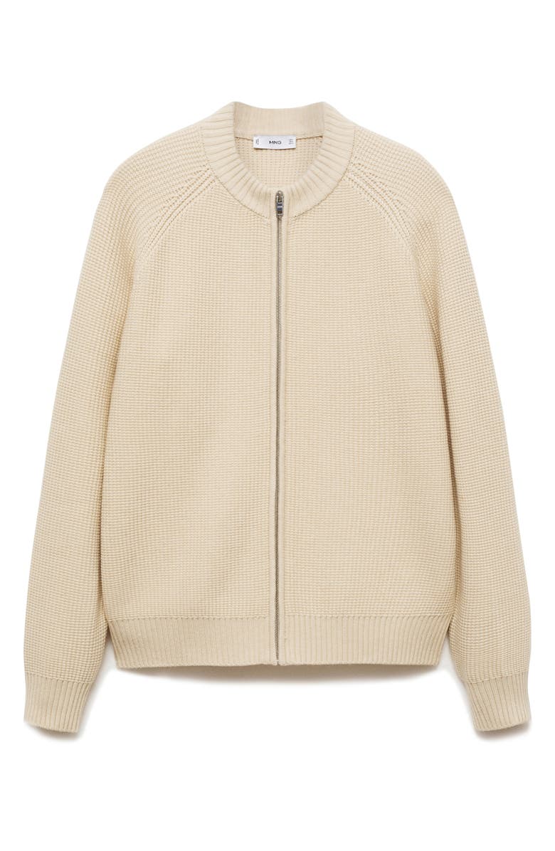 MANGO Zip-Up Cardigan, Alternate, color, Sand