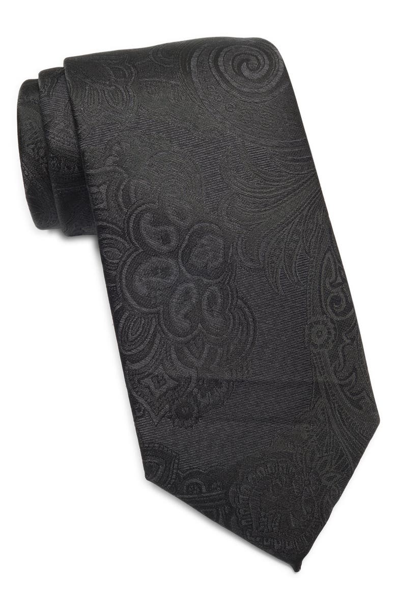 NORDSTROM RACK Columbus Circle Silk Tie, Main, color, Black