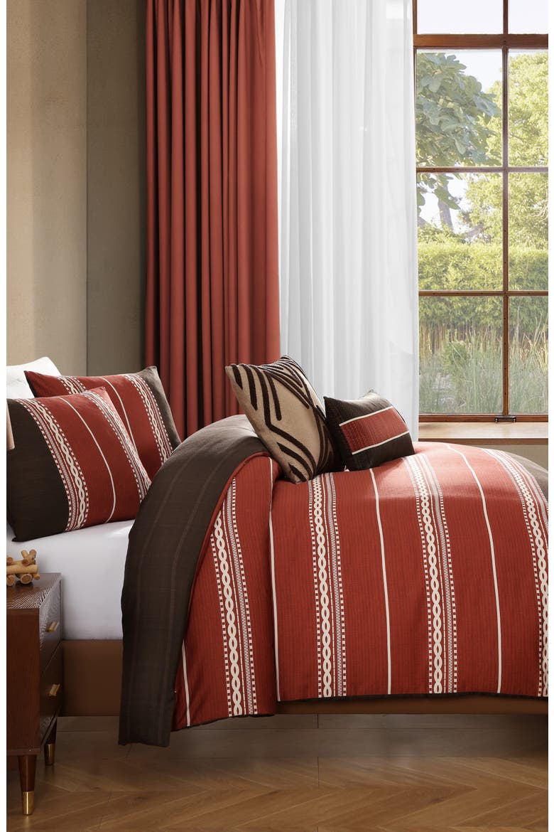 Terra Spice Reversible 5-Piece Comforter Set, Alternate, color, BROWN