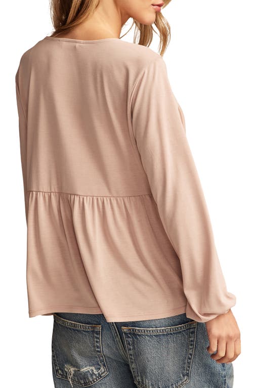Lucky Brand Tie Front Shirred Top