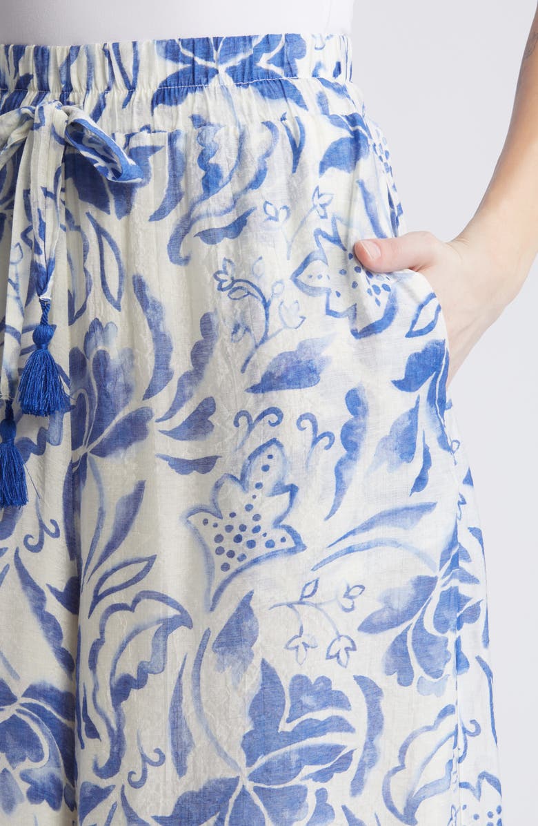 Vince Camuto Floral Wide Leg Drawstring Pants, Alternate, color, 