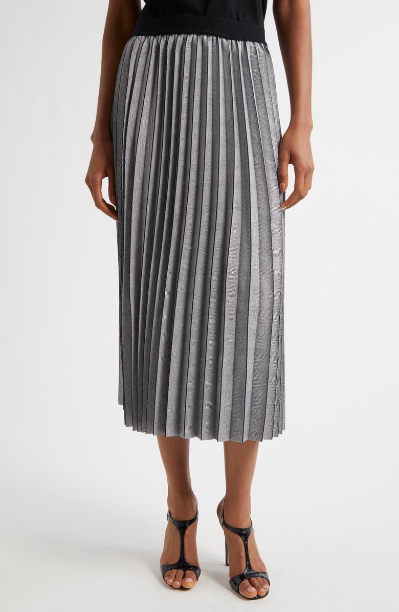 Reiss Nova Pleated Midi Skirt, Main, color, Grey