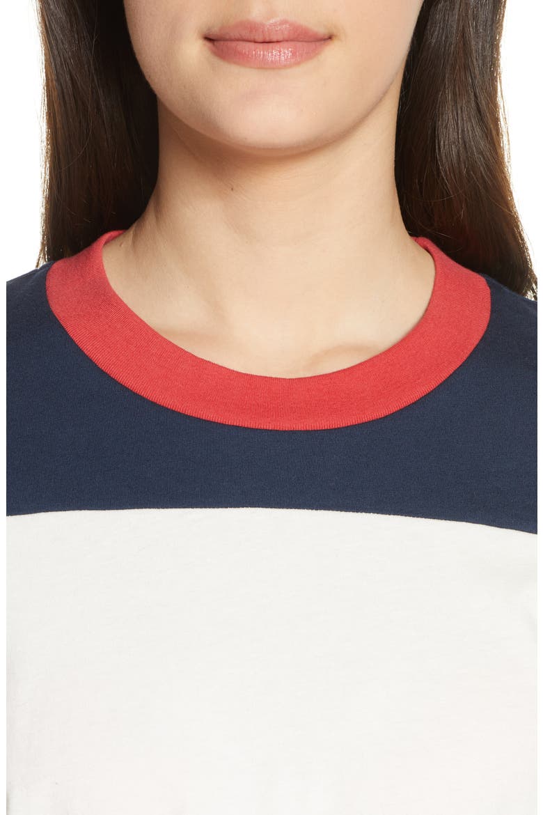 Colorblock Crewneck Pullover, Alternate, color, D WHITE