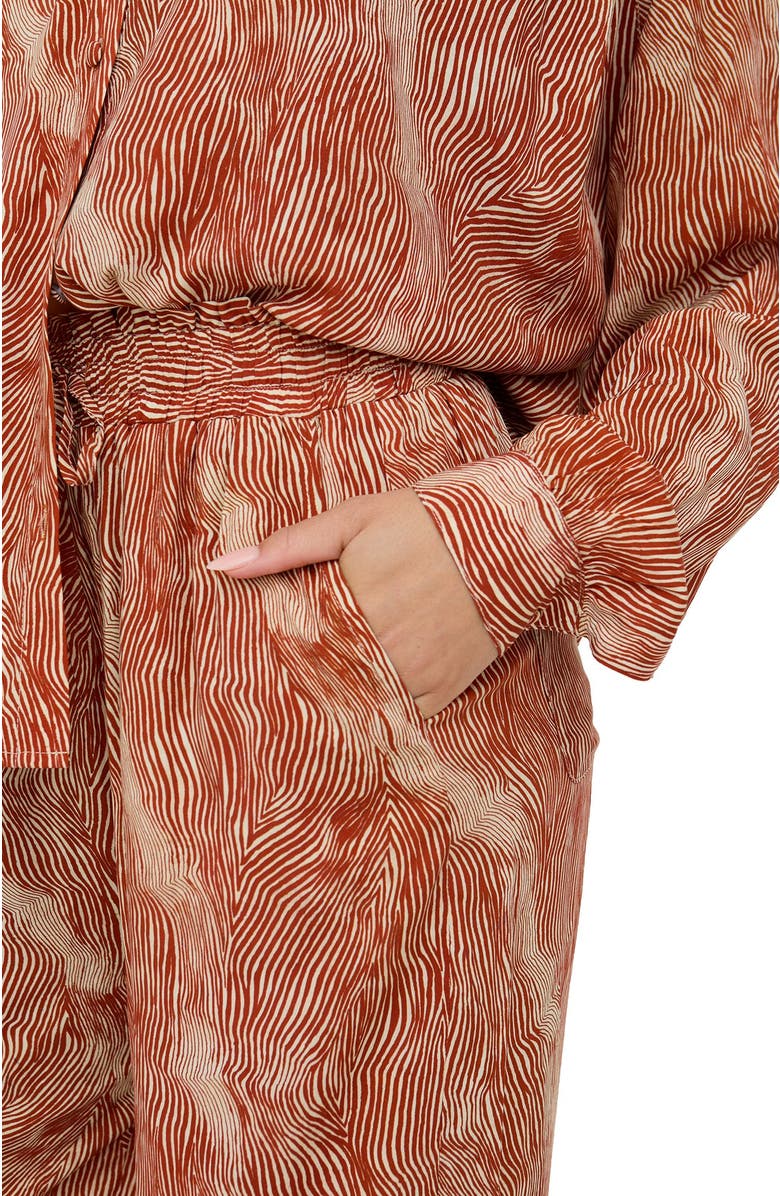 Raffya Ginger High Waist Tiger Print Trouser, Alternate, color, Red