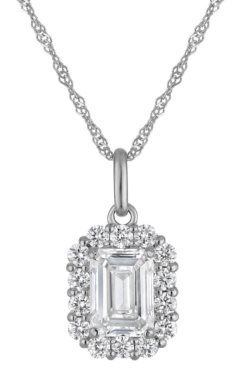 FZN 14K Gold Lab Grown Diamond Pendant Necklace, Main, color, Silver