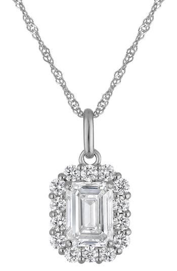 Fzn 14k Gold Lab Grown Diamond Pendant Necklace In Silver