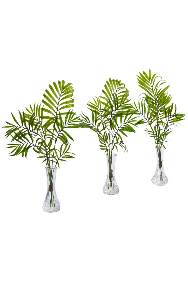 Mini Palm Artificial Plant in Vase, Main, color, Green