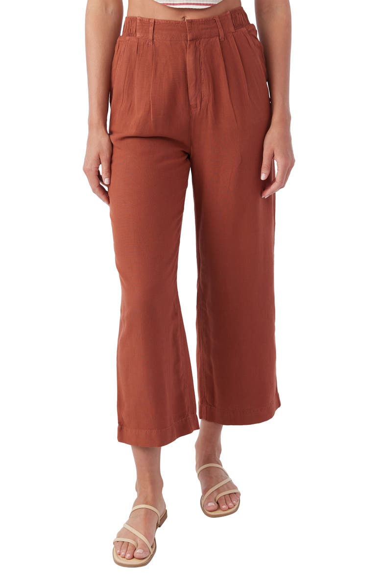 Rowan Wide Leg Crop Pants, Main, color, RUSTIC BROWN