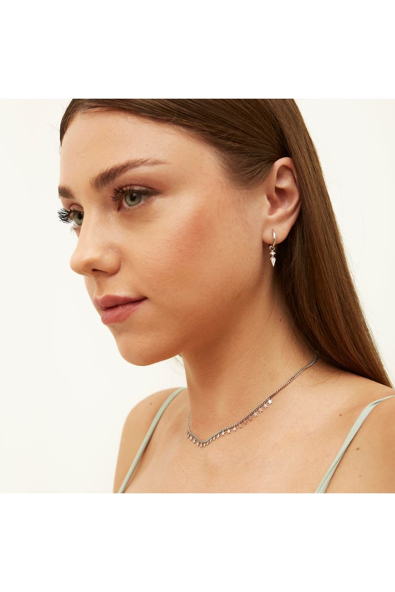 Multiple Star Sterling Silver Station Necklace, Alternate, color, Silver
