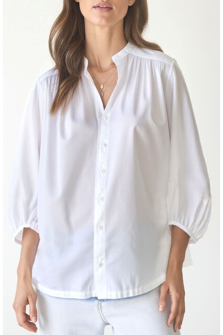 Cotton Poplin Peasant Top, Main, color, White