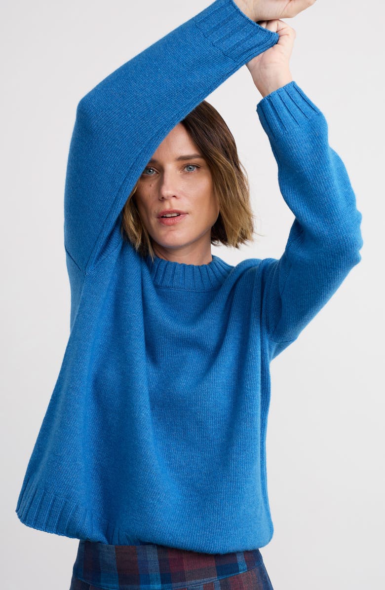 Seasalt Cornwall Evening Bay Merino Wool Blend Crewneck Sweater, Alternate, color, Knit Melange Jetty