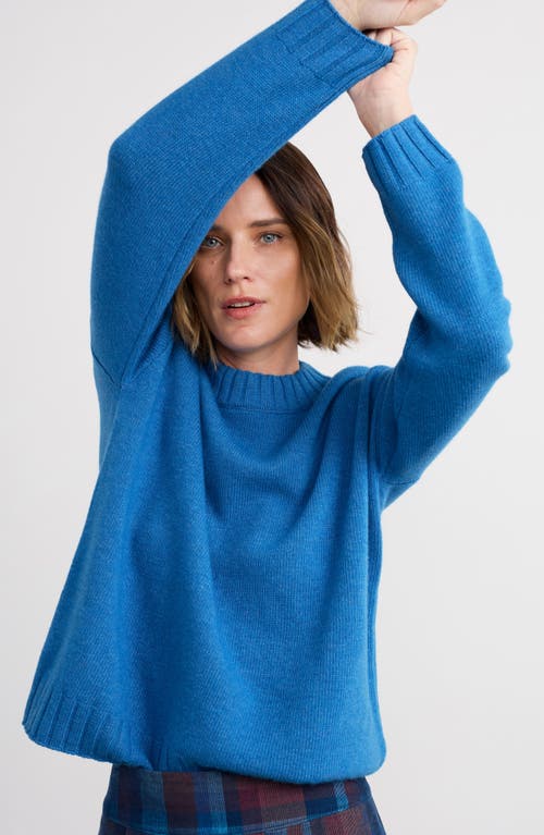 Seasalt Cornwall Evening Bay Merino Wool Blend Crewneck Sweater In Blue