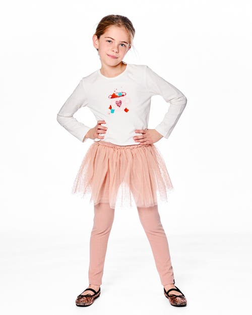 Deux Par Deux Leggings With Tulle Skirt In Brown