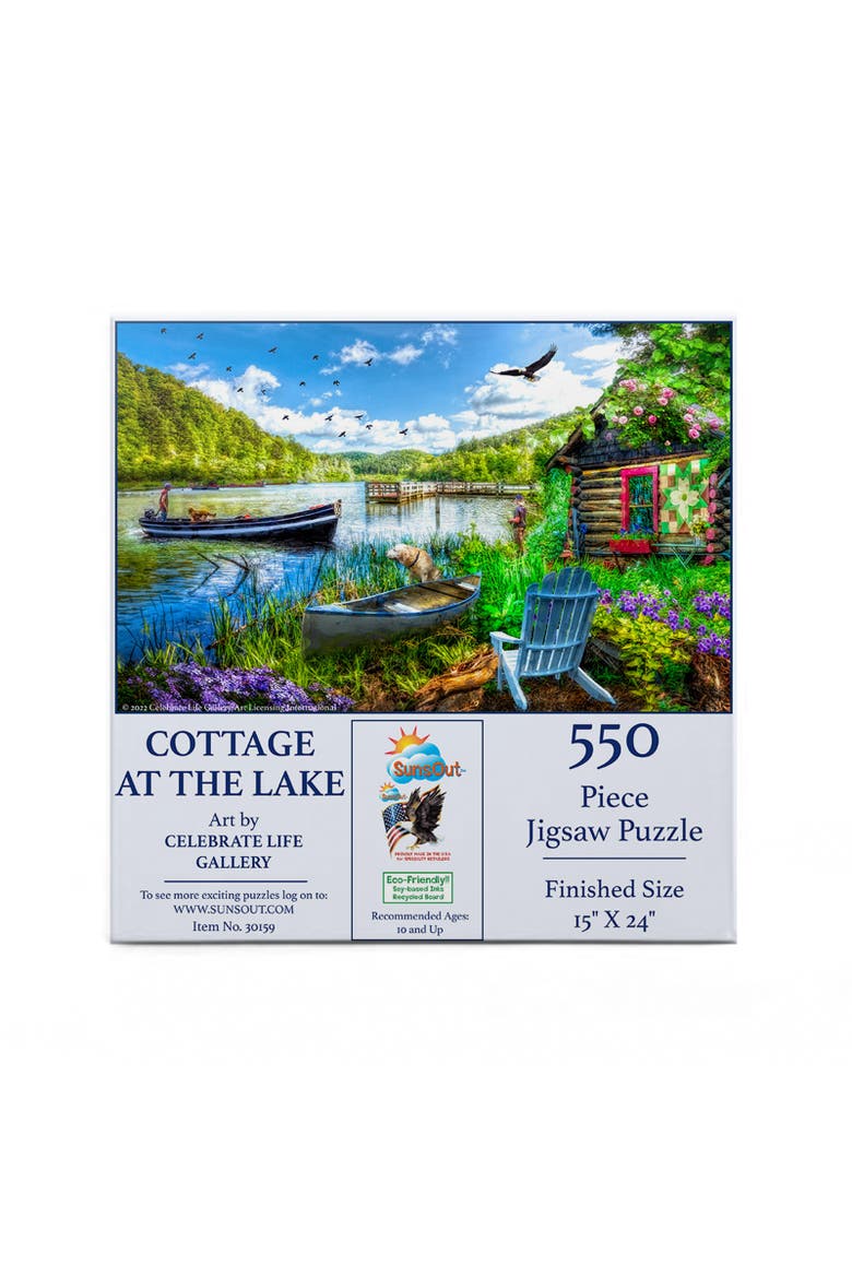 Cottage at the Lake 550 piece Jigsaw Puzzle for Adults, Alternate, color, Multicolor