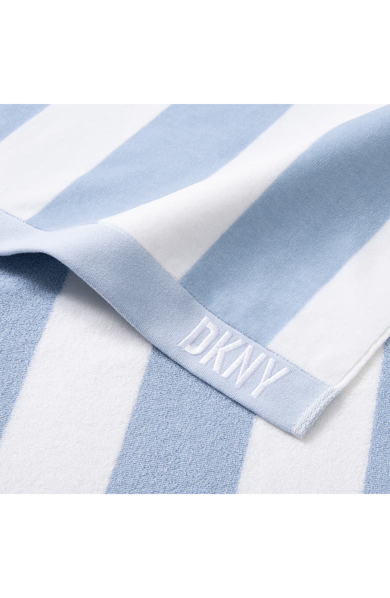 DKNY Cabana Stripe 4-Piece Beach Towel Set, Alternate, color, Celestial Blue