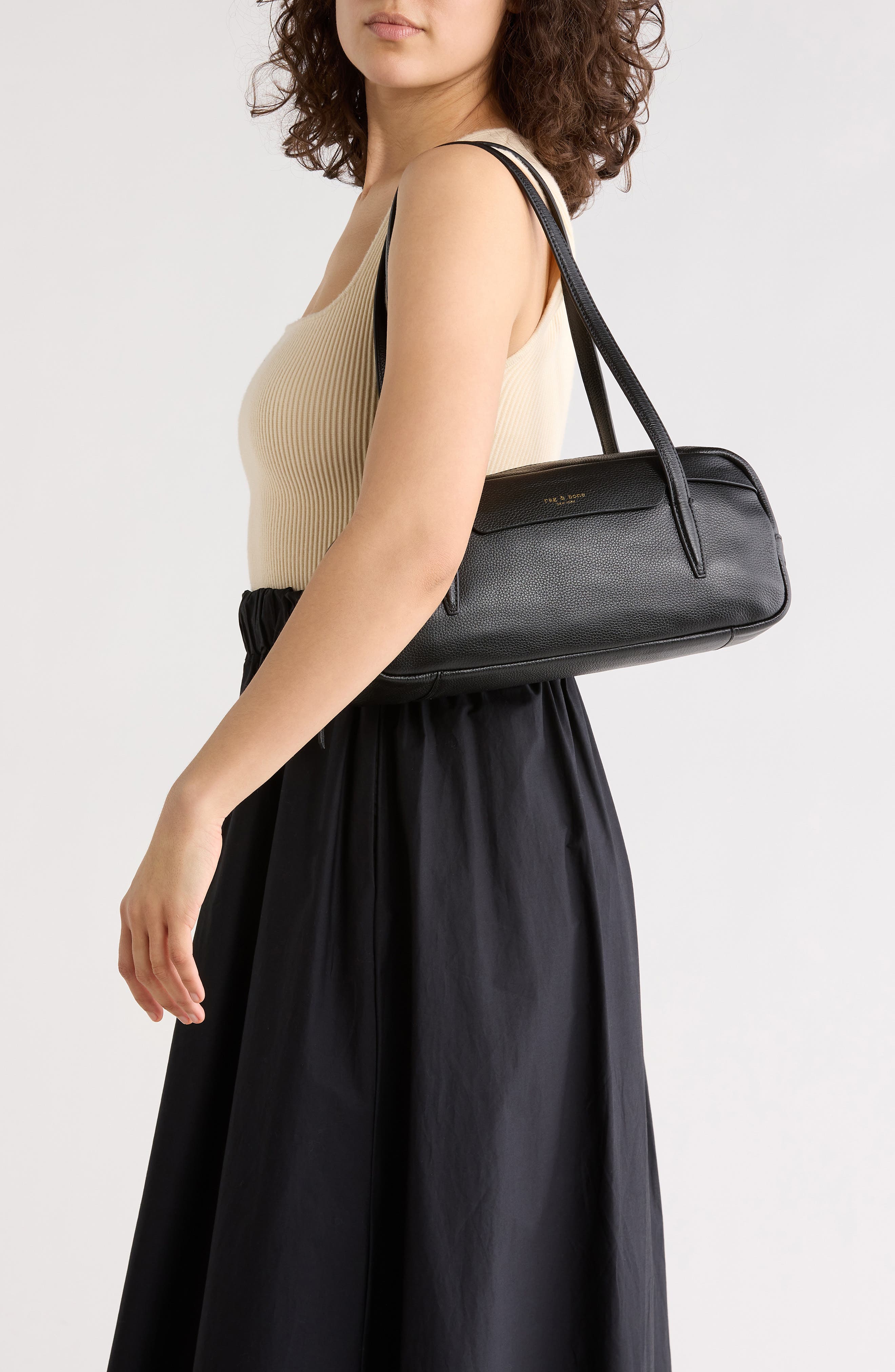 rag & bone Bryant East/West Satchel Bag, Alternate, color, Black