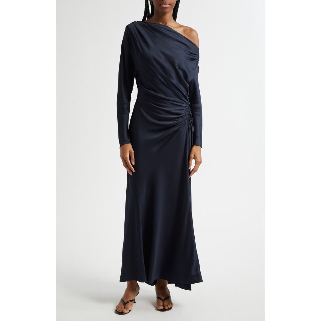 A.l.c . Piper Asymmetric Long Sleeve Dress In Dark Sapphire