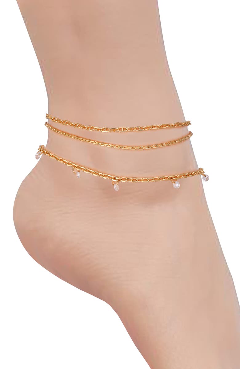 Vince Camuto 3-Piece Charm Anklet Set, Alternate, color,