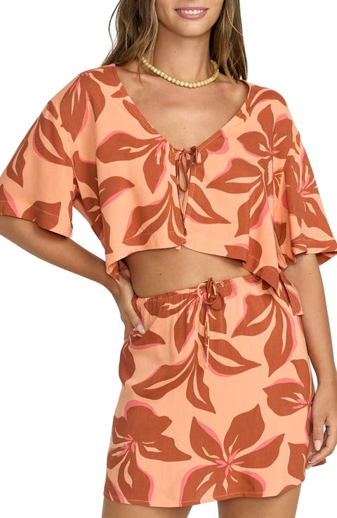 Sunflower Tie Front Crop Top