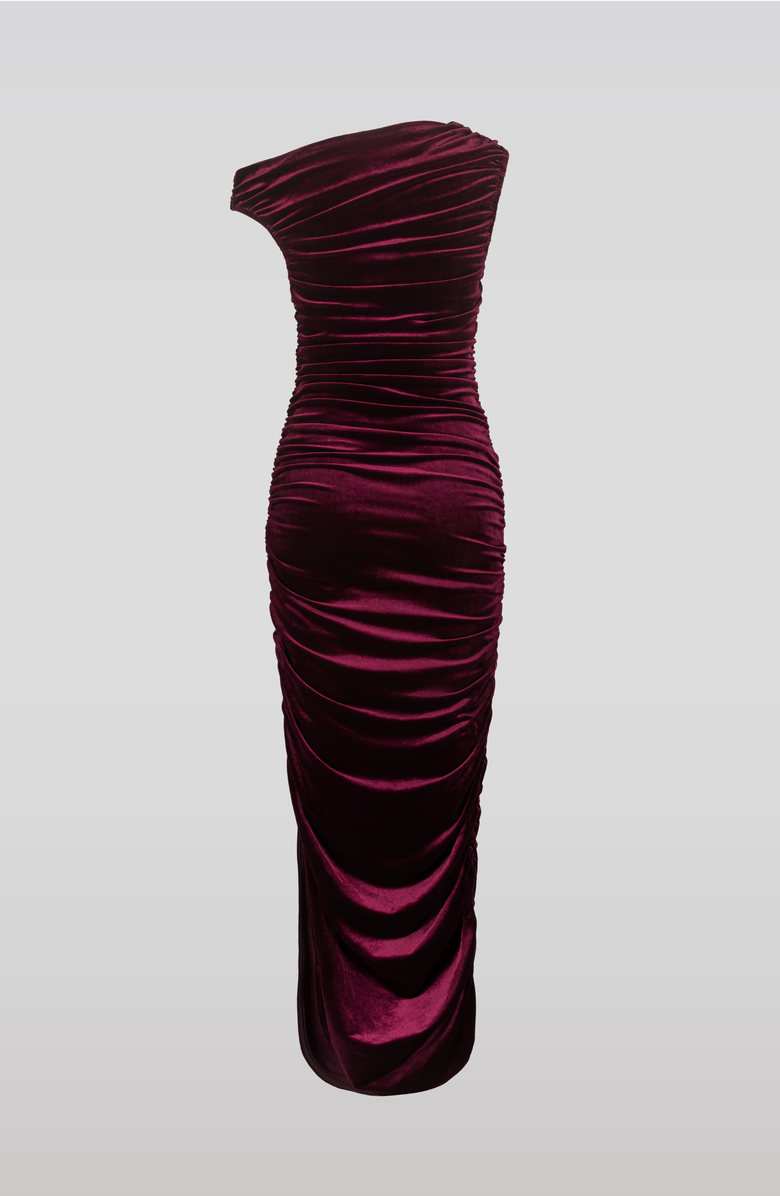 SAEMDI Draped Velvet Dress, Alternate, color, Burgundy